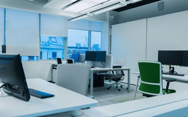 Open-plan office floors